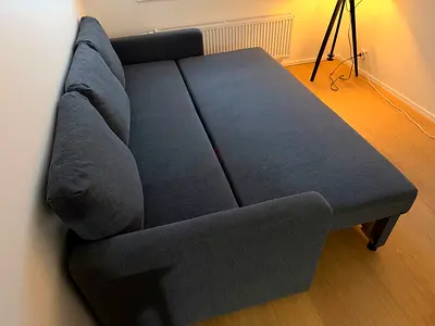 Comfortable Dark Grey Sofa Bed with Cushions