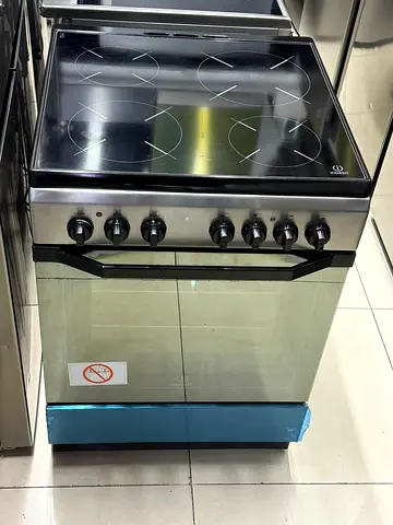 Induction Electric Cooker with Oven - Stainless Steel, 4 Burners