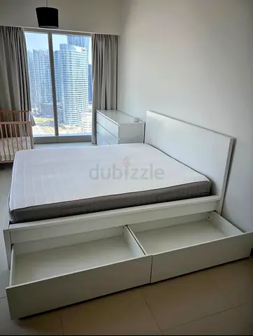IKEA MALM King Size Bed + 2 Storage Drawers + Mattress