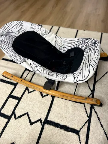 Wooden Baby Rocker/Bouncer with Floral Cover