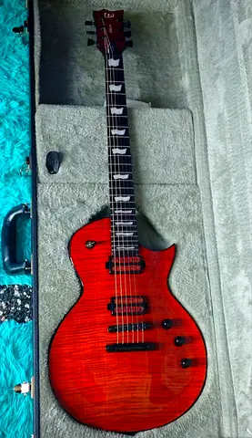 LTD EC1001 Tiger Red + Bare-knuckle Polymath Custom Red + ESP Hardcase