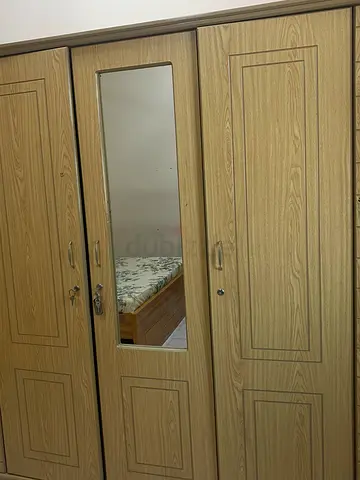 Light wood wardrobe with mirror - good condition