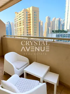 Furnished 1BR | Balcony | Middle- High Floor | Near Metro