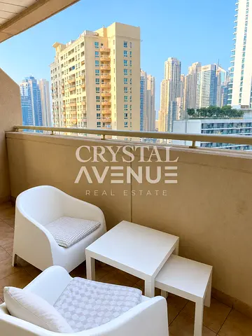 Furnished 1BR | Balcony | Middle- High Floor | Near Metro