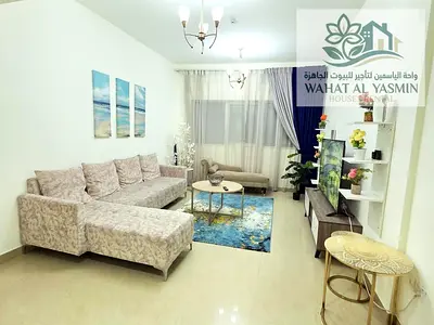 Two bedrooms and a living room / Furnished with hotel-style furniture / First Al Taawun / Clean Tower / Sharjah