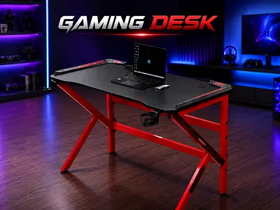 Modern Gaming Desk with RGB Remote – K Gaming Table For UAE Homes