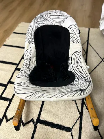 Wooden Baby Rocker/Bouncer with Floral Cover