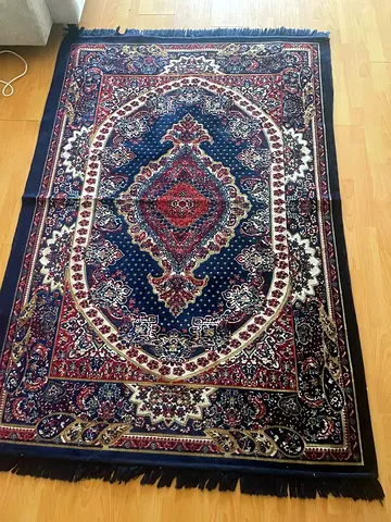 Used Persian-style decorative rug - navy red, 135x205 cm