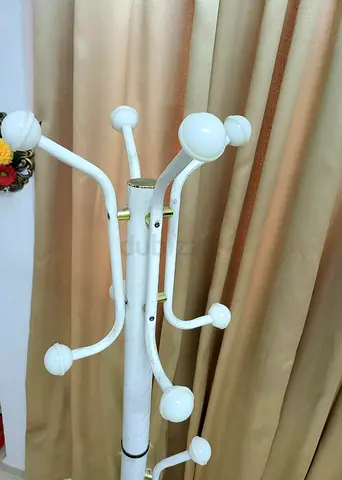 HANGER White Freestanding Coat Rack / Hat Stand - 10 Hooks
