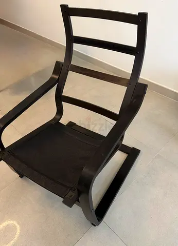 IKEA POANG Armchair black-brown with cushion