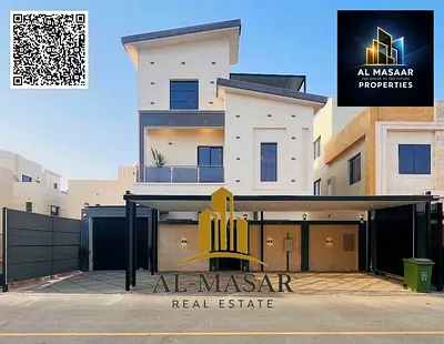 For rent: A two-story villa with a penthouse, featuring 6 master bedrooms and central air conditioning; ready for immediate occupancy.