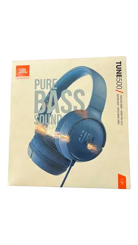 JBL Tune 500 Wired Over-Ear Headphones - Blue (Boxed)