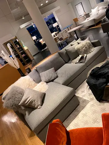 Premium quality crate and barrel lounge Deep lshape sofa