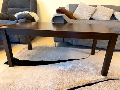 Solid Dark Wood Coffee Table - Good Condition