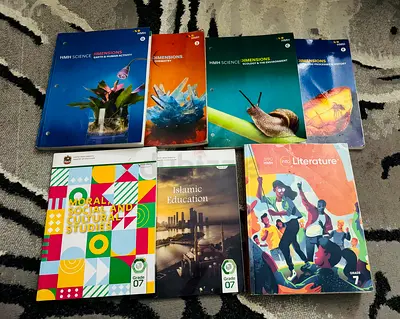 Grade 7 American curriculum Textbooks.