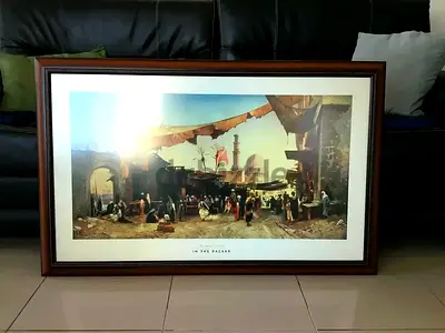 Hermann Corrodi “In The Bazaar” Framed Art (110x70 cm)