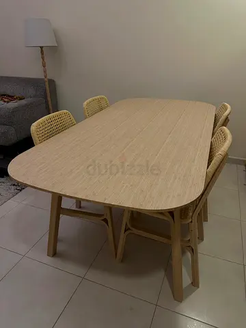 Modern Wooden Dining Table Set 180x90 cm