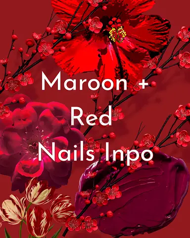 Press-on nails Maroon + Red Nails  Inspo