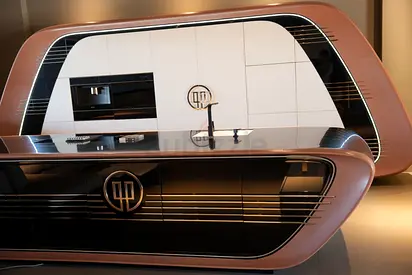 Modern Pininfarina Design Kitchen Island and Cabinet Set