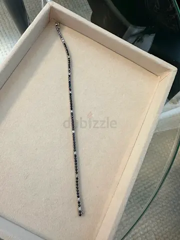 Natural black diamond tennis bracelet