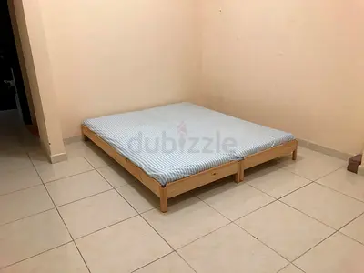 IKEA stackable double bed with mattress . Pine wood.