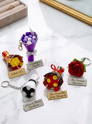 Set of 5 Mini Bouquet Keychain Collectible Decorations