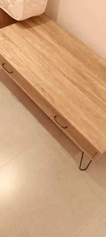 Wooden TV Unit / Low Coffee Table with Hairpin Legs - Light Oak
