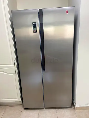 Hoover Stainless Steel Side-by-Side Refrigerator Freezer - Good Condition