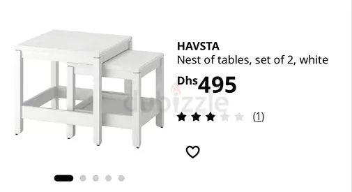 IKEA HAVSTA Nest of Tables Set of 2 White