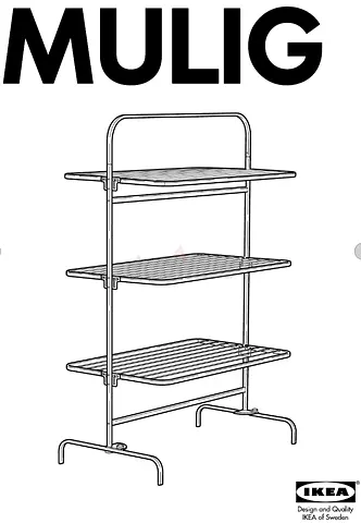 IKEA MULIG 3-Tier Shelving Rack - White, Lightweight Storage