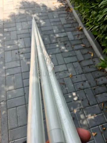 Set of 3 Aluminum Curtain Rods – Silver, 2m each, used
