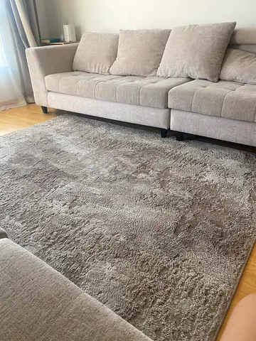 Large Plush Grey Modern Living Room Rug - Excellent Condition