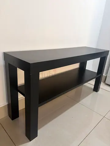Black 90cm Console with Lower Shelf - Particle Board/ TV Unit