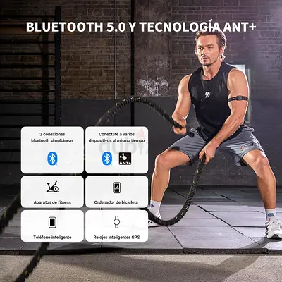 COOSPO HW9 Heart Rate Monitor, Bluetooth ANT+ Sensor LED Smart HRM ( Fix Price )