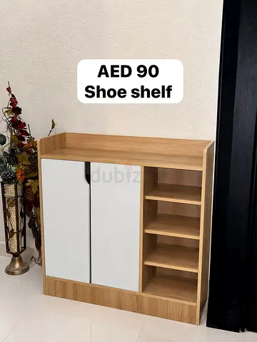 Modern Wooden Shoe Rack with Shelves and Cabinet