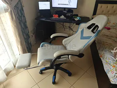 Used ergonomic gaming/office chair - light grey  blue, good condition