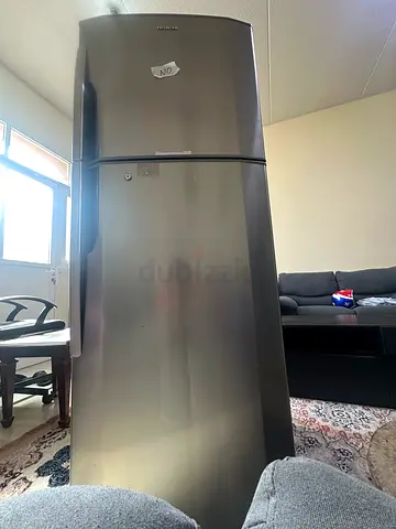 hitachi top-freezer refrigerator - stainless steel, good condition