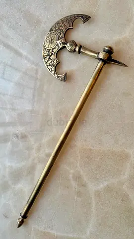 Vintage Decorative Brass Mini Battle Axe / Ceremonial Miniature