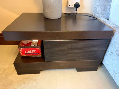 Dark Wood Nightstand with Storage SET OF 2