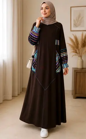 Color fashion new Modest dress