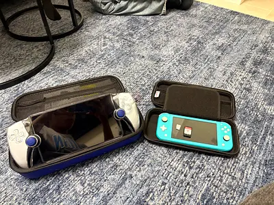 Sony PlayStation Portal and Nintendo Switch Lite with Carrying Cases