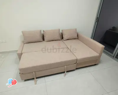 IKEA L Shape Sofa cum bed with big storage and you can fix the storage left or right anyside