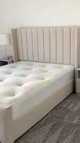 Premium Quality Double Size Wing Back Bed Frame With Mattress. Sample Design Headboard