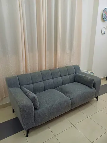 Modern Grey Fabric 3-Seater Sofa