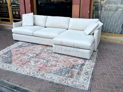 Cratebarrel L Shape Sofa Beige