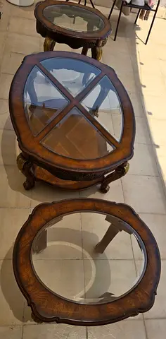 Wooden Center Table with 2 Side table
