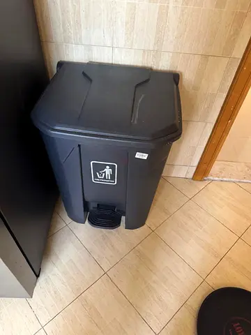 Used Black Pedal Bin / Trash Can with Lid - 50L