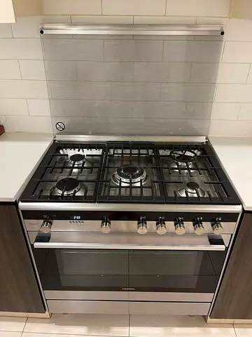 Brand Siemens iQ700 Italian Top 5 Burner Gas Down Oven Electric Cooker Range Size 90×60 cm