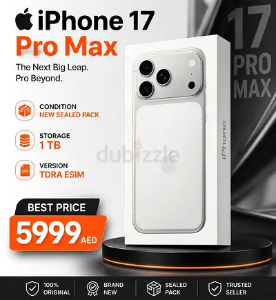 iPhone 17 Pro Max 1TB - New Sealed (TDRA eSIM) - SILVER
