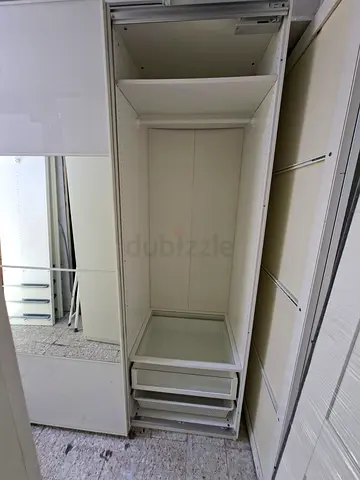 White Built-in Wardrobe Module with Drawers and Hanging Rail